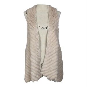 Beige 90s Rabbit Fur Vest